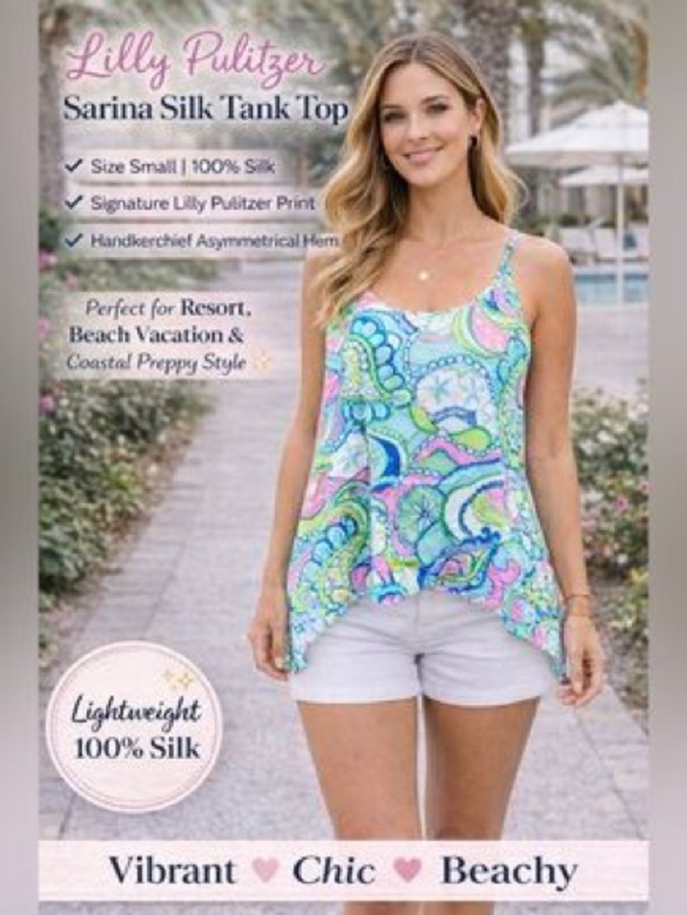 Lilly Pulitzer Pastel Multi Silk Tank Top